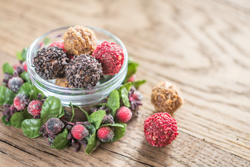 Bowl of exclusive truffles
