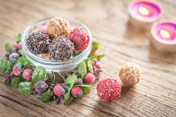 Bowl of exclusive truffles