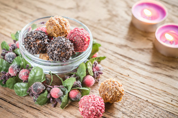 Bowl of exclusive truffles