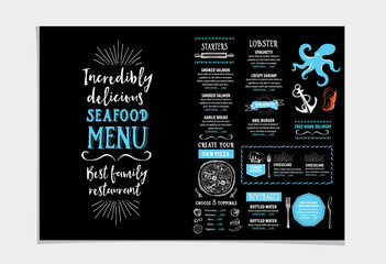 Restaurant cafe menu, template design.