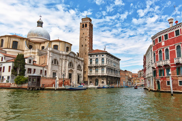 Fototapeta na wymiar View to Canale di Cannaregio from the Grand Canal in Venice