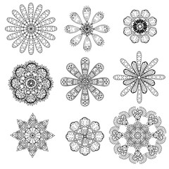 Geometric circular ornament set