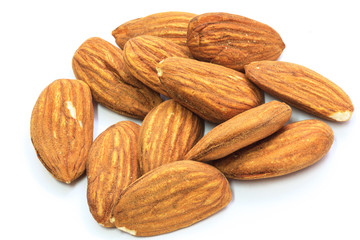 A group of almonds. macro