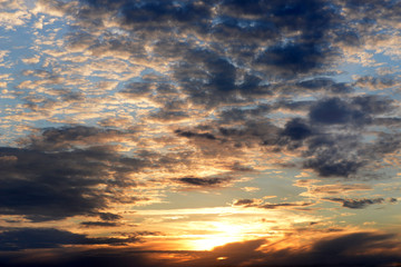 Sunrise cloudy sky background
