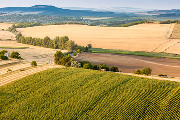 Fototapeta na wymiar Aerial view of agricultural fields
