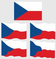 Flat and Waving Flag of Czech Republic