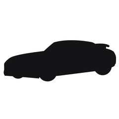 Silhouette of car on a white background