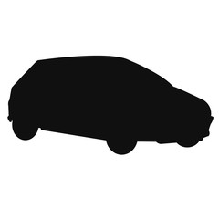 Silhouette of car on a white background