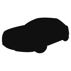 Silhouette of car on a white background