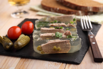 Beef tongue aspic