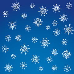 Pencil drawing snowflake sketch