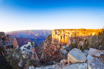 First morning lights on Grand Canyon, Moran Point