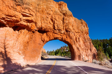 Red canyon road arch tunnel Utah, USA