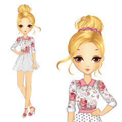 Girl In Romantic Style Dress