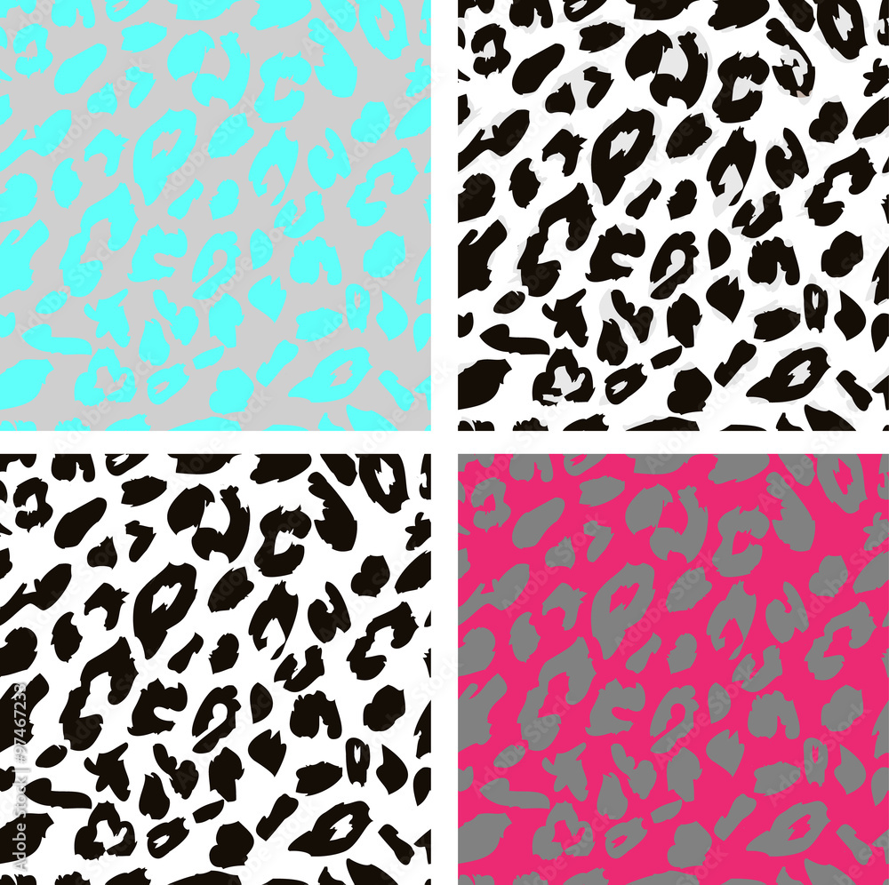 Poster seamless leopard print pattern. leopard fur.
