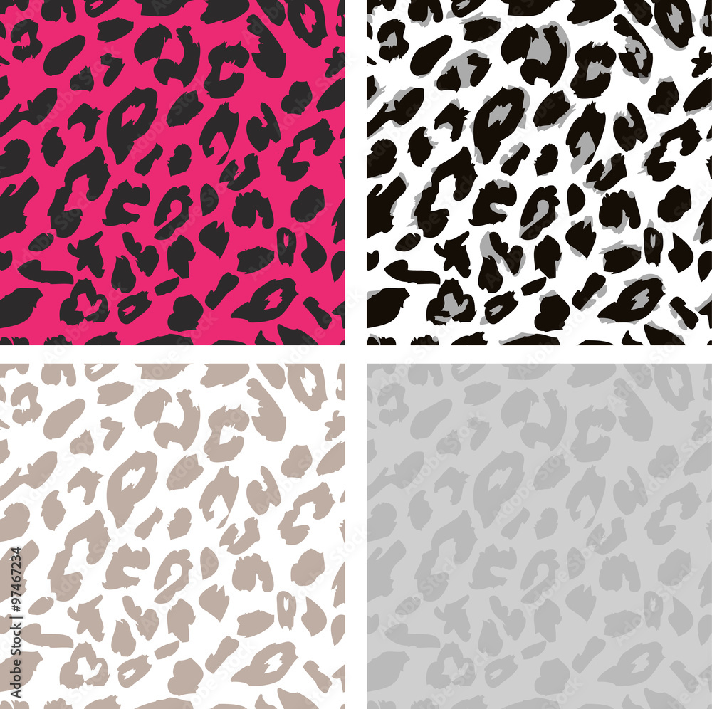 Poster seamless leopard print pattern. leopard fur.