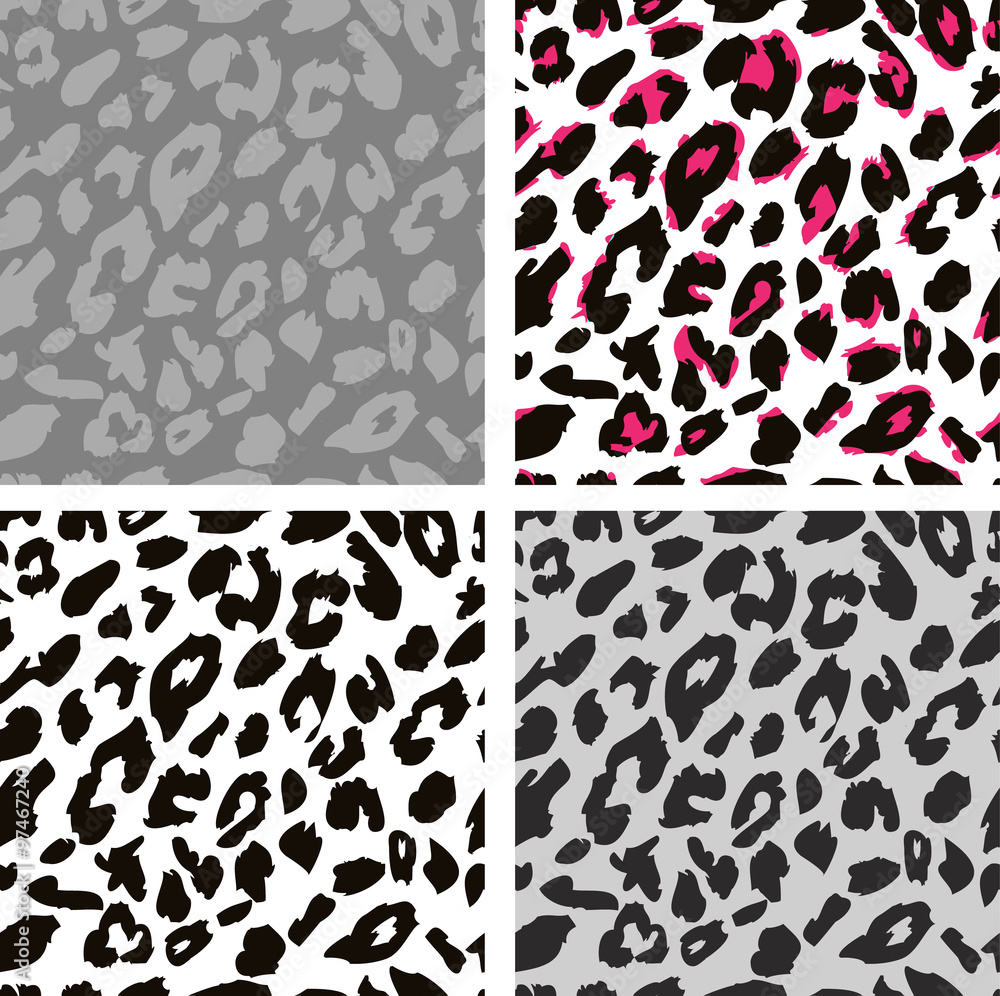 Poster seamless leopard print pattern. leopard fur.