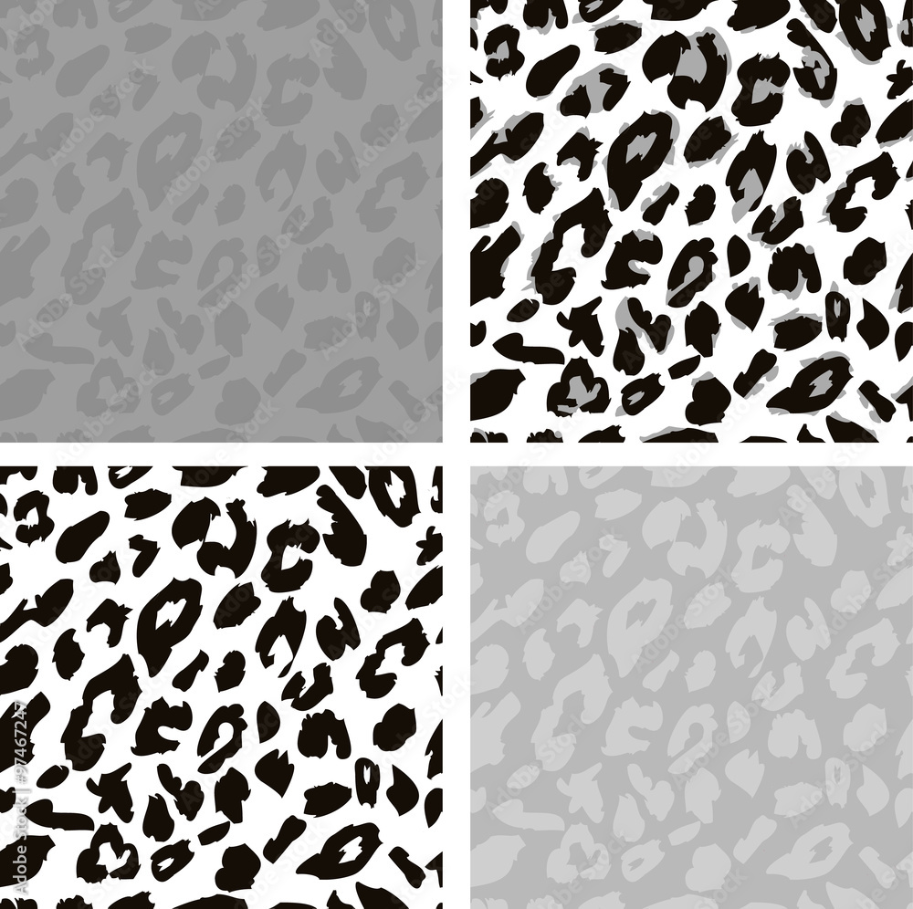 Poster seamless leopard print pattern. leopard fur.
