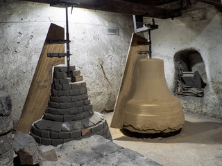 Interior of bell manufacturing plant at Innsbruck.