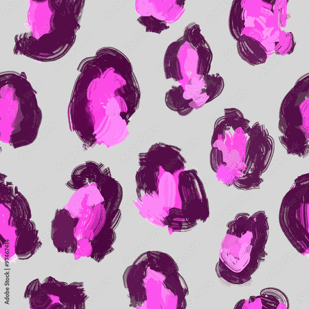 Poster seamless leopard print pattern. leopard fur.