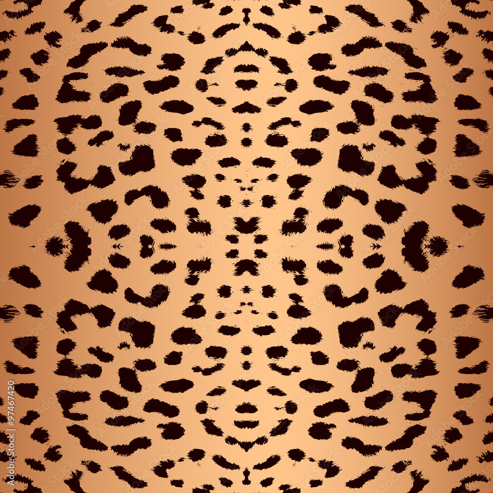 Poster seamless leopard print pattern. leopard fur.
