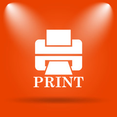 Printer with word PRINT icon