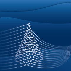 Merry christmas and happy new year, christmas tree lines 