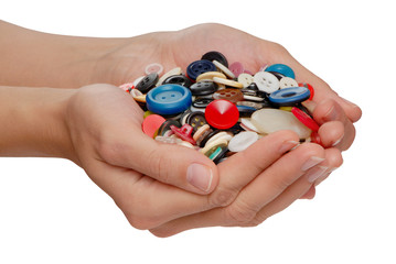  buttons in female hands