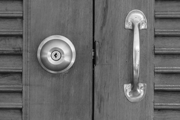 Obraz premium doorknob with wooden door