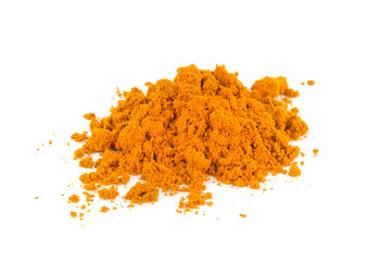 turmeric powder on white background