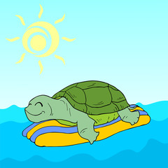 funny turtle in ocean