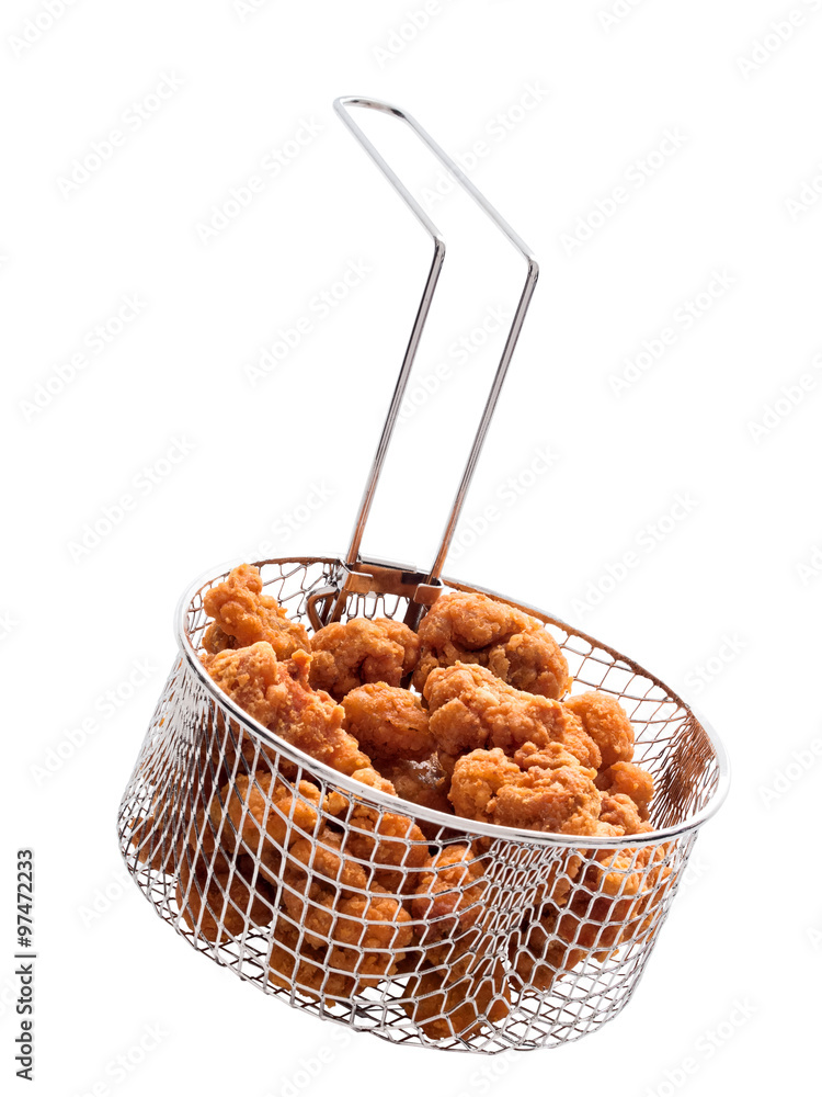 Canvas Prints popcorn chicken basket isolated