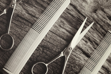 Hair cutting shears and comb