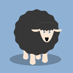 Black sheep cartoon vector illustration