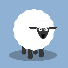 White sheep cartoon vector illustration