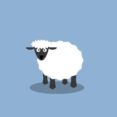 White sheep cartoon vector illustration