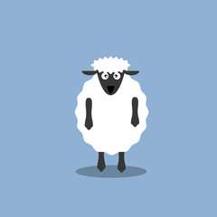 Fototapeta premium White sheep cartoon vector illustration