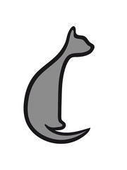 gray dashed line c cat cat text elegant shape silhouette