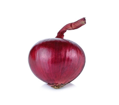 Red onion isolated on the white background