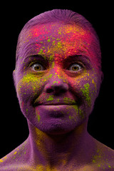 Holi painted girl