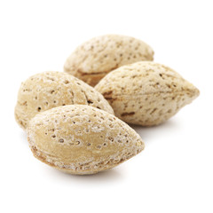 Almonds on white