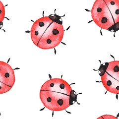 Ladybugs. Seamless pattern 1