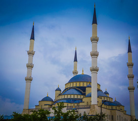 Fototapeta na wymiar Facade of Ancient mosque in Ankara city,Turkey built by Ottoman 