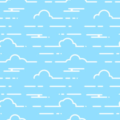Vector seamless abstract pattern with clouds in a daytime 