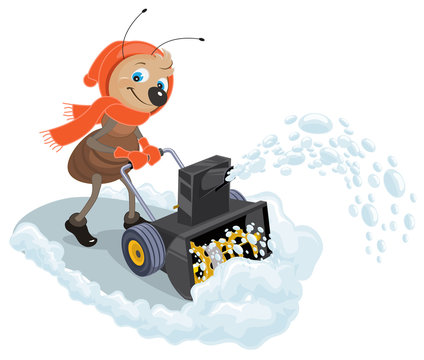 Ant domestic snow-plow. Snow thrower