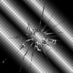 Realistic broken glass transparent illustration 