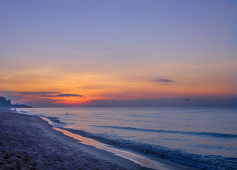 Sunrise and beautiful sky at Rayong, Thailand