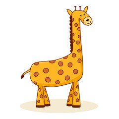 Cute cartoon giraffe. Vector illustration