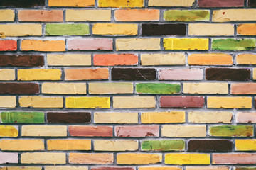 Colorful brick wall pattern