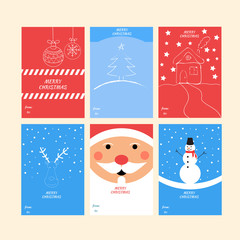 Collection of Christmas card templates. Christmas Posters set. V